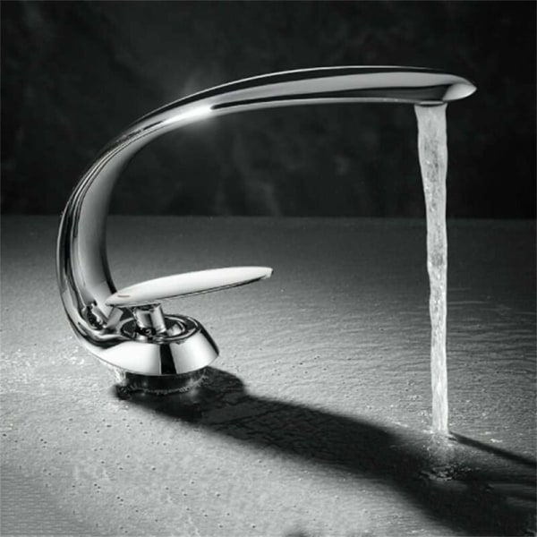 Servantarmatur Baderom Messing-Gull Hvit Vask Blandebatteri Enkelt Håndtak Enkelt Hull Vanity Kran Vaskerom Kunst Vask Kran