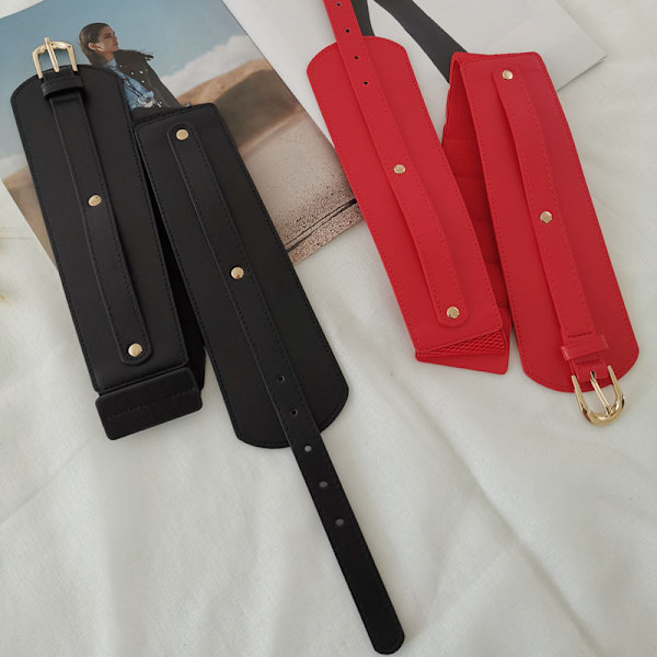 Dames brede elastische tailleband (rood), dames elastische strik, su