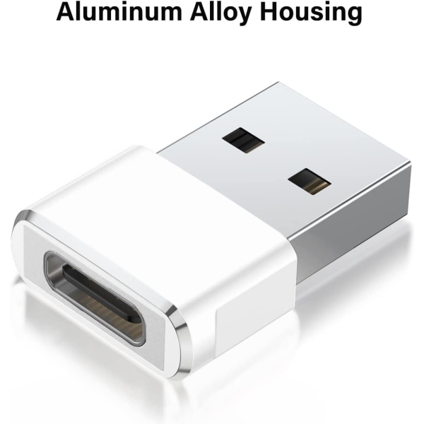 4-pakning USB C hunn til USB hann adapter, konverter lader type C