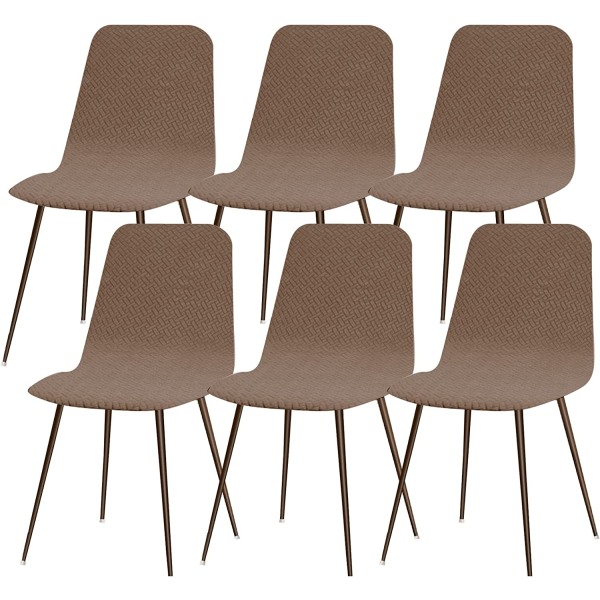 Scandinavian Stretch Chair Cover Set med 6 Moderna tvättbara restauranger
