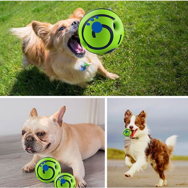 Pet Dog Training Legetøj Bold med Funny Laugh Ball Wobble Wag Gig