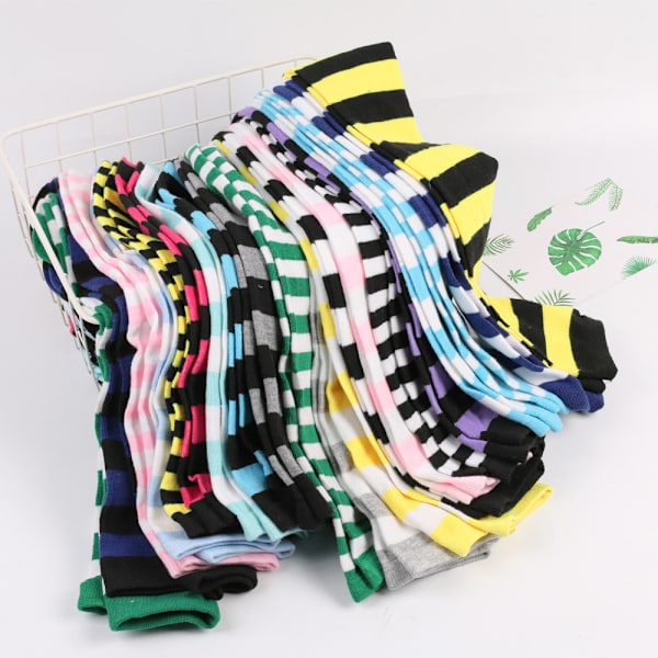 Fashion Women Colourful Striped Thigh High Long Sock Girl Over The Knee Stocking