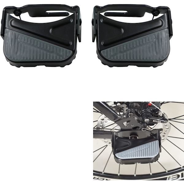 Sorte 1 par 9,1x9,4 cm cykelpedal plastik skridsikre pedaler - Au