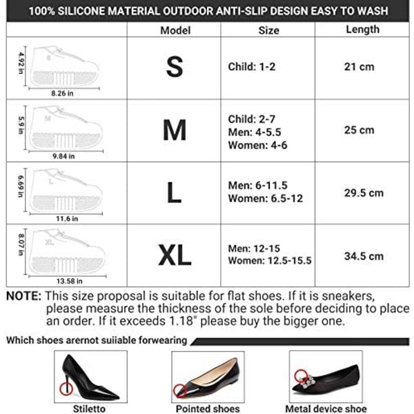 Vedenpitävät silikoniset kengänsuojat, uudelleenkäytettävät taitettavat, liukumattomat