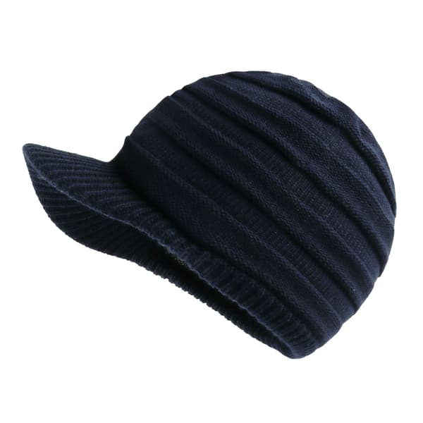 Unisex Vinterhatte med Visor Varm Skihat-Mørkeblå -Stribet St