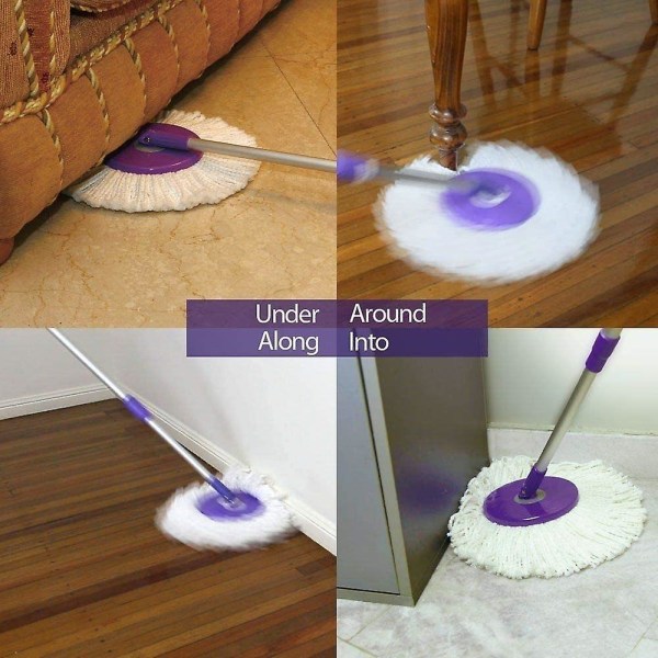 3 stk. Hvit Spin Mop Utskiftningshode, Mikrofiber Mop Bomullshode, 16cm Universal Mop Kluter