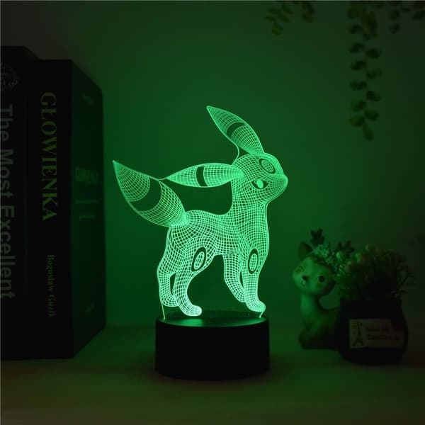Anime 3D Farverig Umbreon Kreativ LED Elf Natlys USB Touch