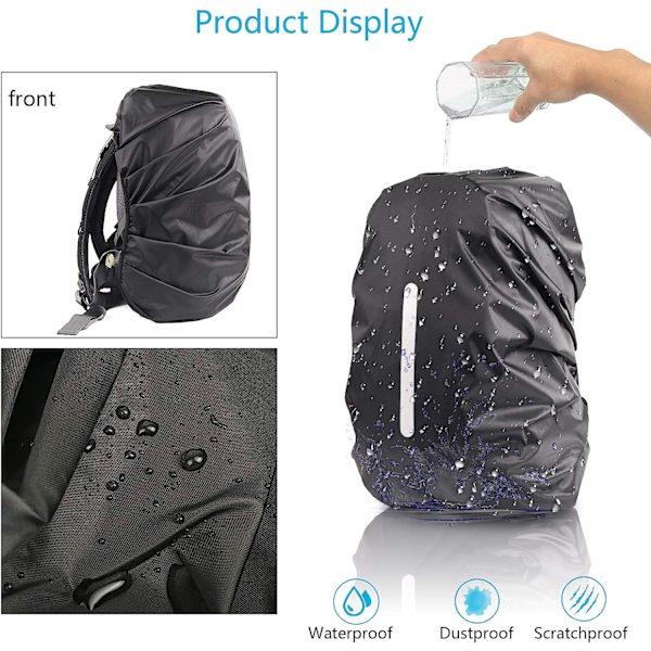 2PCS Regnkappa Regnfast Ryggsäck 30L-40L Vattentät Skydd