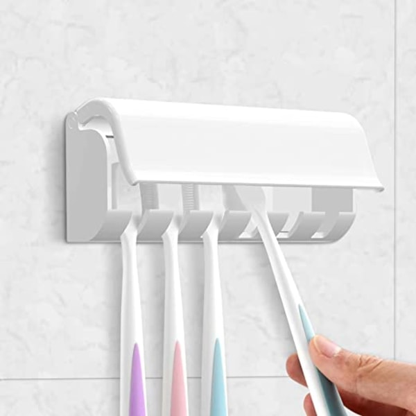 6-slot toothbrush holder wall mounted, mirror faced toothbrush o