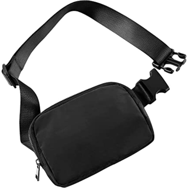 （svart）Crossbody Fanny Packs Unisex Mini Bältesväska För Kvinnor