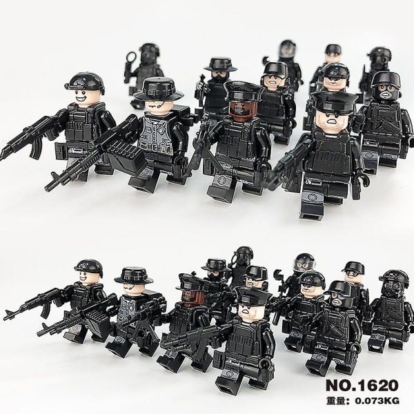 Sæt med 22 minifigurer Military Series Villain Minifigurer Buildi