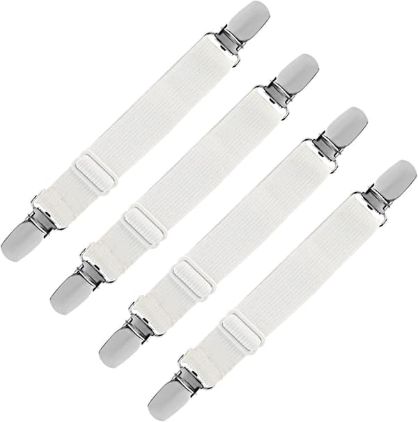 Elastisk lakansspännare, justerbar fästrem