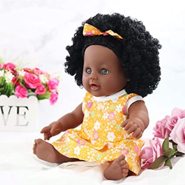 Realistiska svarta dockor 12 tum baby för barn Leksaker för barn