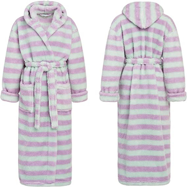 Kvinners varme fleece vinterkåpe med hette, lang plysj hette