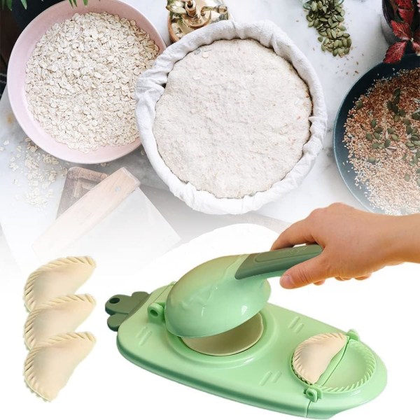 (Grön) Dumpling Maker, 2 i 1 Dumpling Maker, Wonton Mold, Dumpl