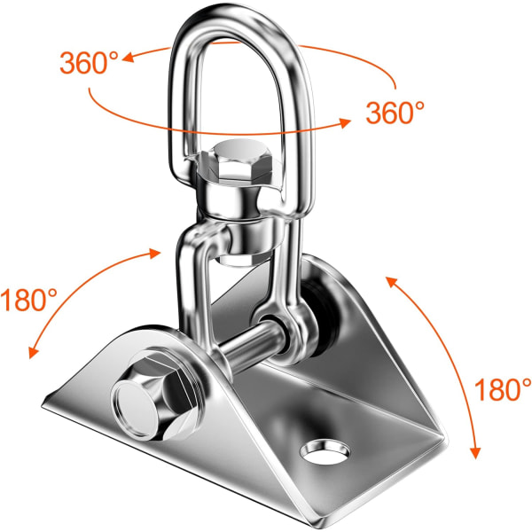 Heavy duty rustfritt stål takkrok 450 kg kapasitet 360° rotasjon