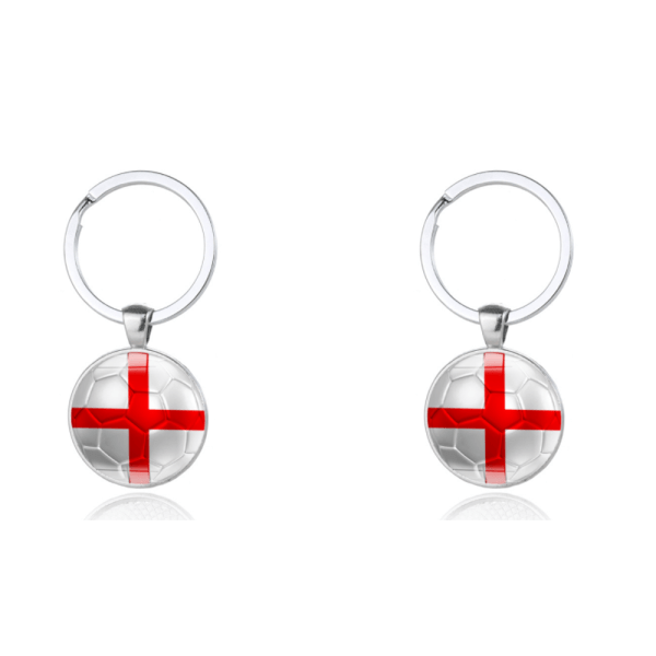 2 kpl St George White and Red Cross metallista pyöreä avaimenperä