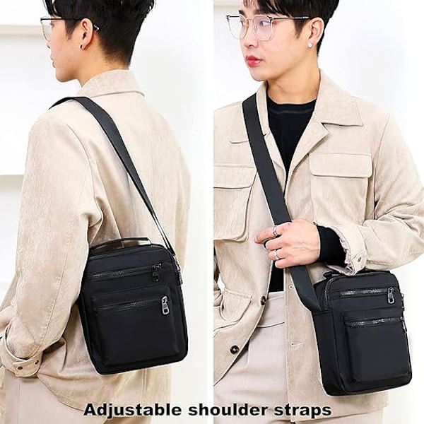 Man Bag (Svart) Liten Man Bag för Män Unisex Säkerhet Axelväska