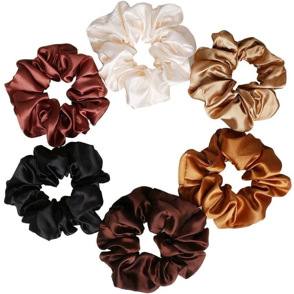 12 stk. hårelastikker, satin hårelastikker scrunchie