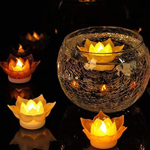 Setti 2 Triomphe Vedenpitävä Led Lotus Kelluvat Kynttilät- Nightti