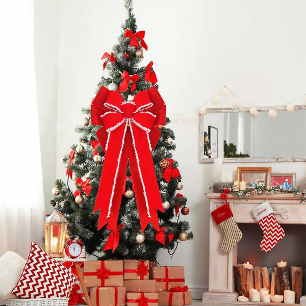Julesløyfer Julerøde dekorative sløyfer julekransbue F 8a19 | Fyndiq