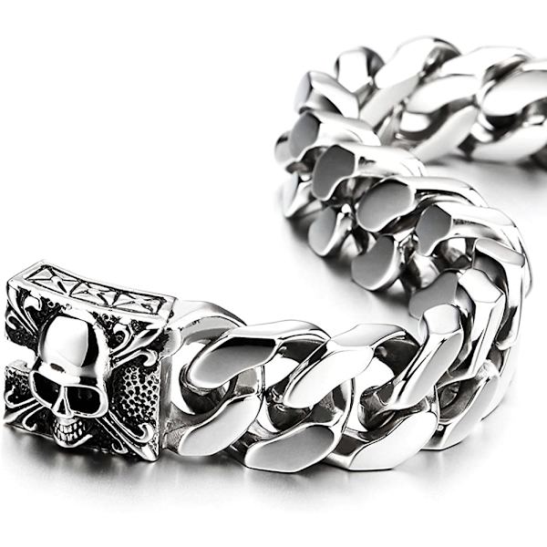 Homme Grand Acier Inoxydable Chaîne Gourmette Bracelet AVCE Fleu