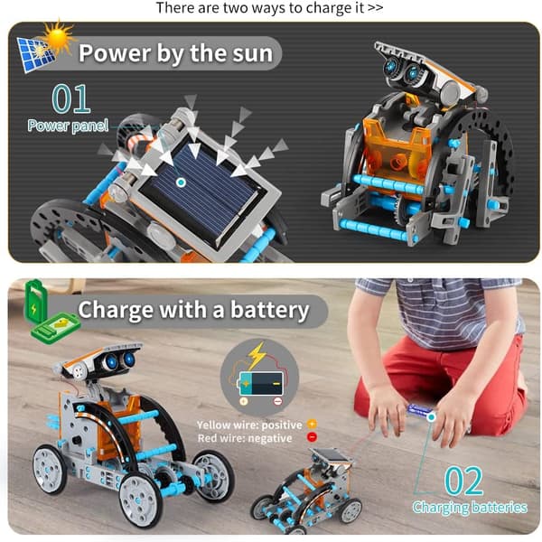 Lucky Doug 12 i 1 STEM solrobot sæt legetøj til børn ag