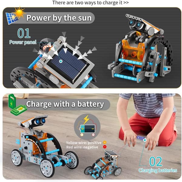 Lucky Doug 12 i 1 STEM solrobot-set leksaker för barn ag