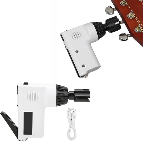 (Vit) 1 st trådlös elektrisk gitarrvinda universell instrumentvinda