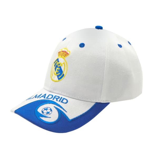 Real Madrid keps, universal justerbar broderad keps för män och kvinnor (vit)