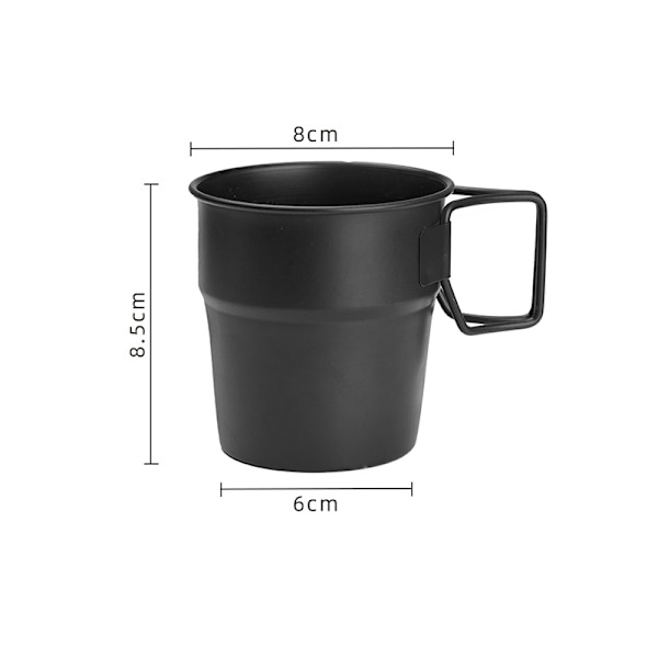 Sett med 3 gjenbrukbare kaffekopper i rustfritt stål, stabelbare, tåler oppvaskmaskin (tilfeldig farge)