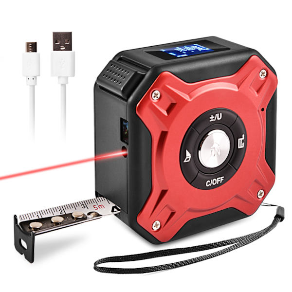 (Rød) 40 Meter Laser Måleværktøj Digital Målebånd G