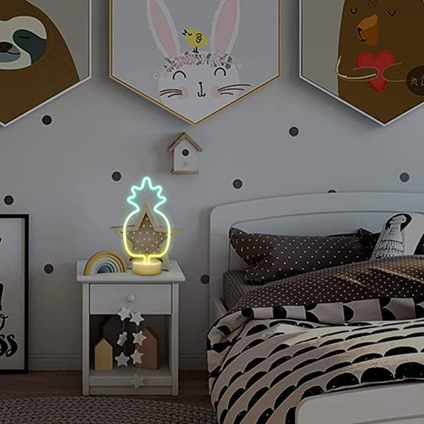 Stjernelys LED Neon Skiltlys med Base LED Nattlys Neo