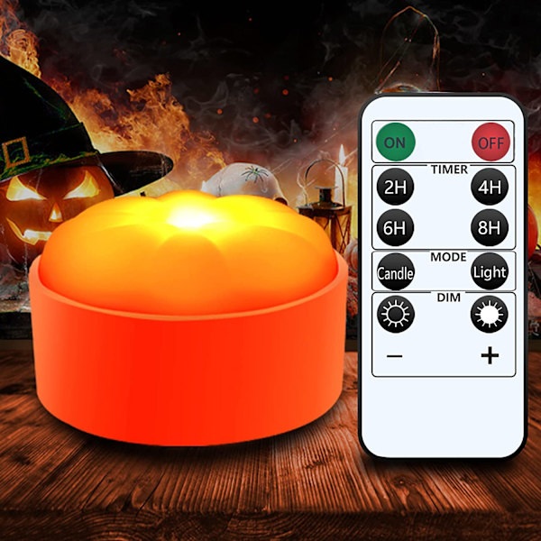 Halloween LED-pumpabelysning utomhus med fjärrkontroll och timer, Batt