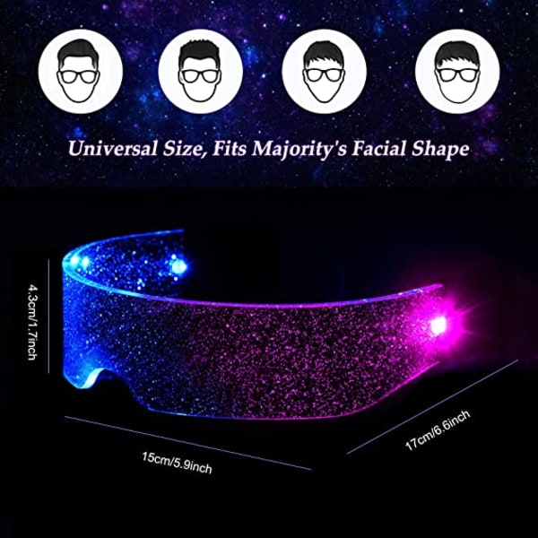 Valoisa lasit, LED-valo lasit, Cyberpunk LED-lasit, F