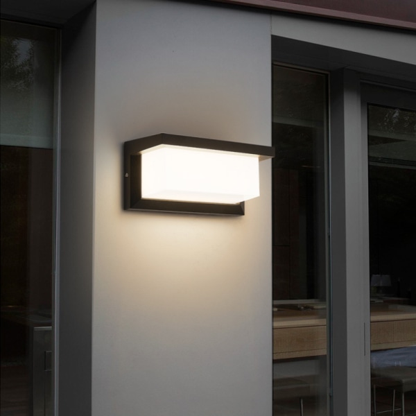 LED-vägglampa 3000K, 18W 1800Lm matt svart veranda &