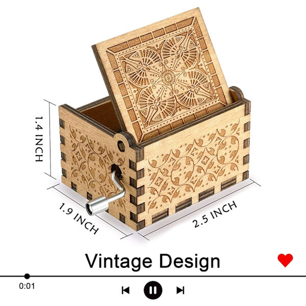 Du er mit solskin musikæske, håndsving træ vintage laser en