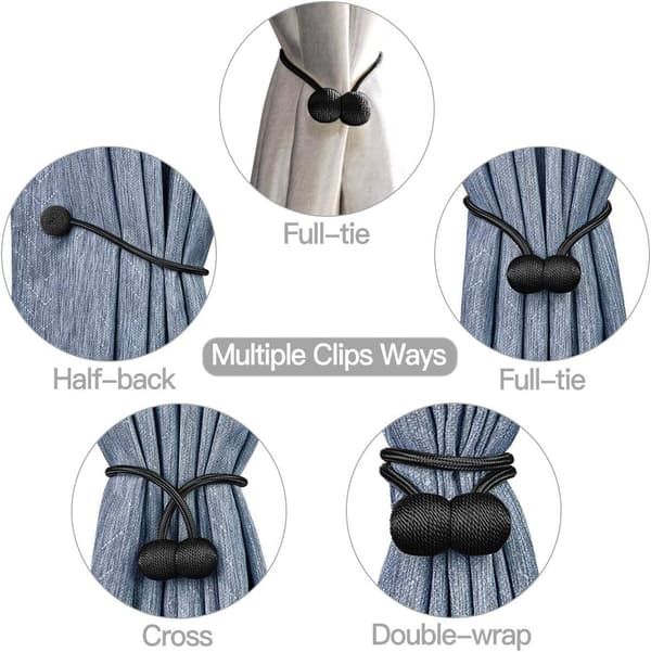 1 par beige gardin slips med magnetiske clips