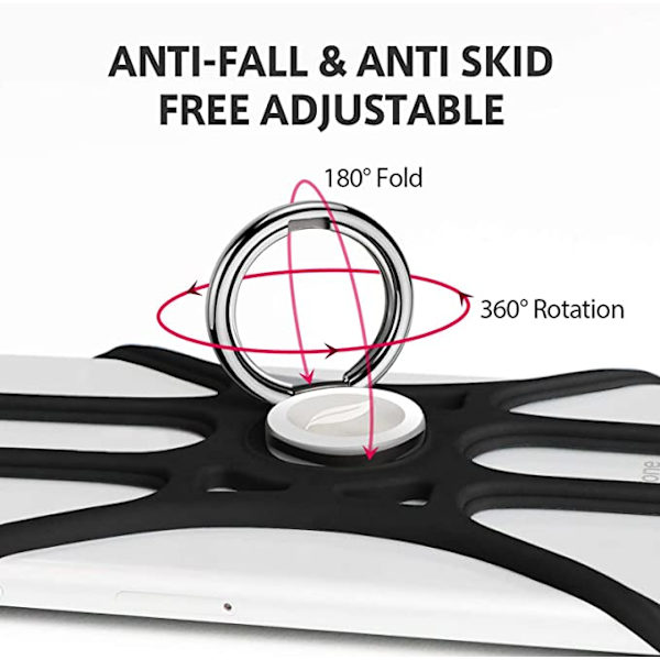 Silikonfodral (svart) med ringhållare för Universal Smart