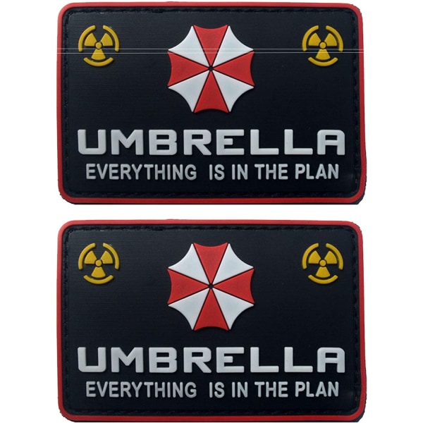 2 st Resident Evil Umbrella Corporation PVC-märken Emblem A