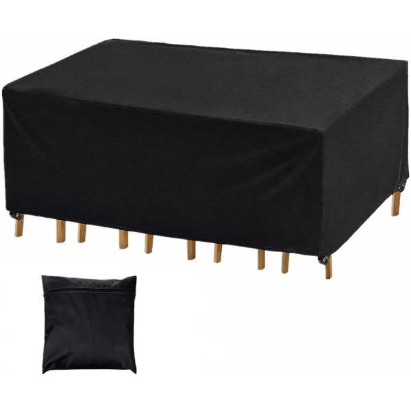 213*132*74cmcm, musta cover - vedenpitävä ulkokäyttöön tarkoitettu pöytä