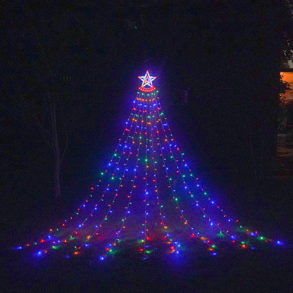 Udendørs juledekorationer, 3,5M julelys LED-vandfald