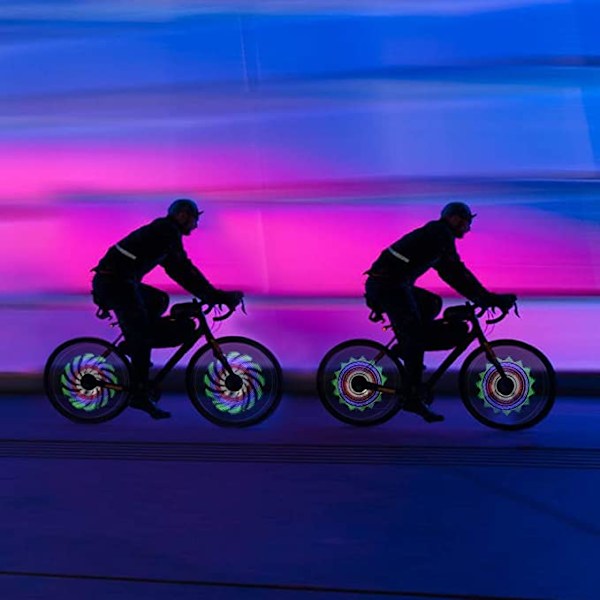 LED-sykkelhjul, 64 LED-er 30 forskjellige bilder Vanntett sykkelhjul