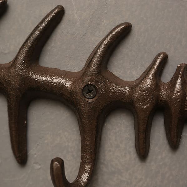 Coastal Cast Iron Decorative 4-Hook Key Rack, 13.7\" L x 4.9\"