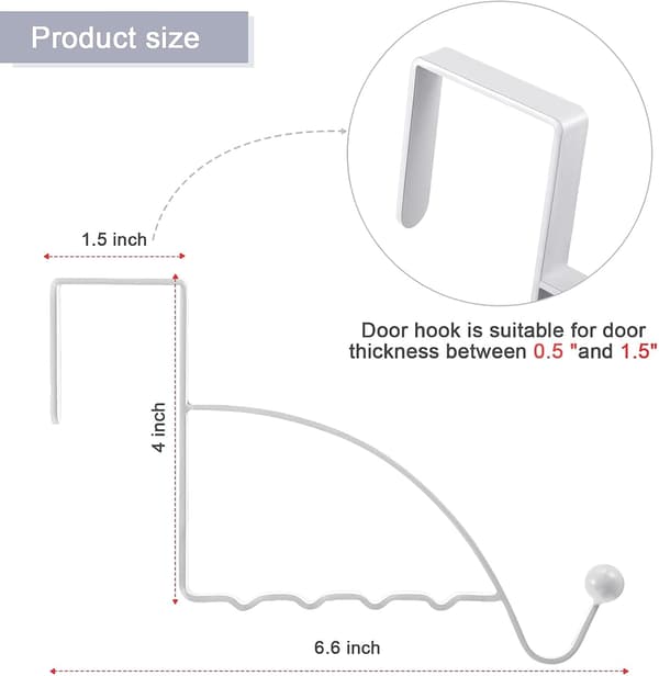 (Hvit) 2 stk. Over Door Hooks Single Over Door Hooks Valet Hoo
