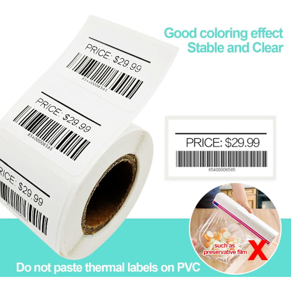 Adhesive Labels, 1 Roll 800 Self-Adhesive Plain White Labels, 60