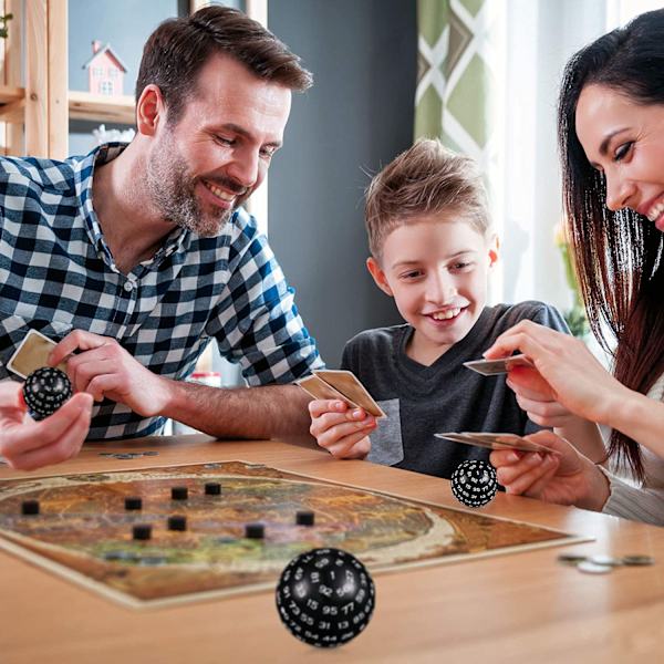 100-sidet polyhedral terning D100 terning sæt med hvide tal 100