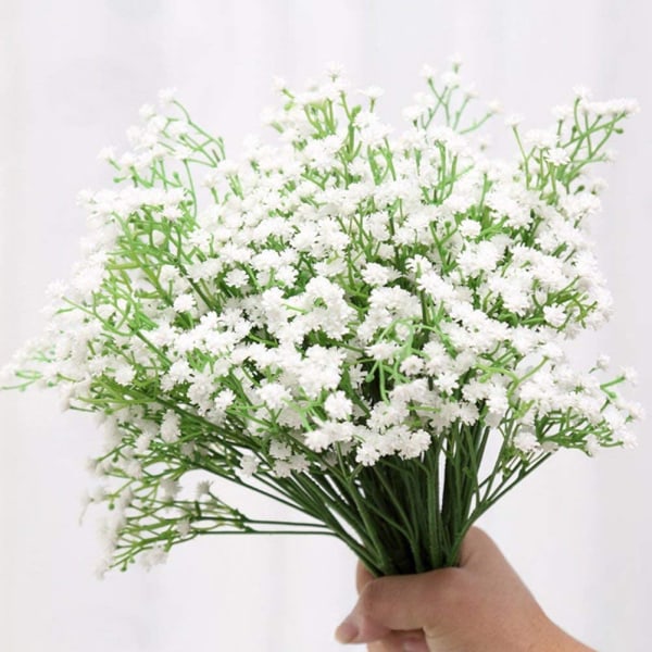 White Artificial Flower 5 Pieces Artificial Gypsophila Plastic F