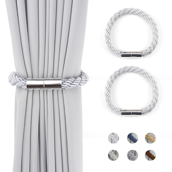 2 kappaletta magneettiset verhonpidikkeet beige punotut magneettiset verhot