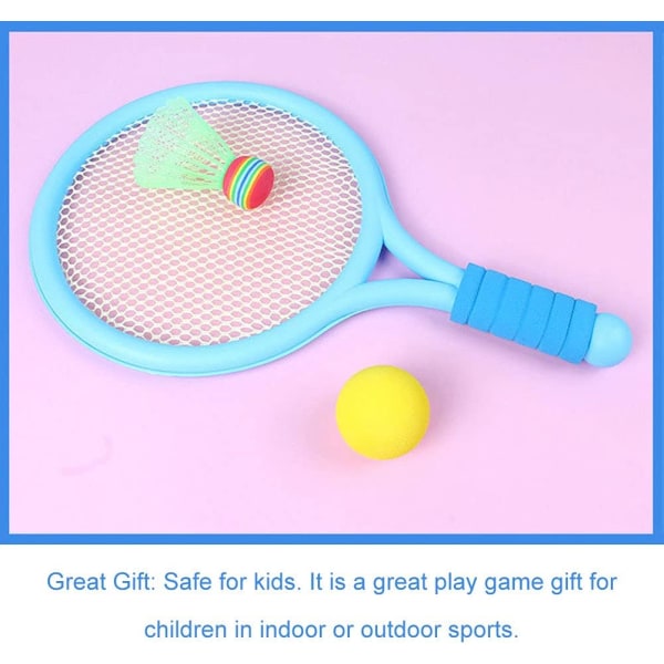 Tennisracketsett for barn, 2 tennisracketer med 1 badmintonball a